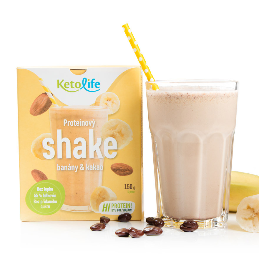 KetoLife Proteínový šejk – Banán a kakao (5 porcií)