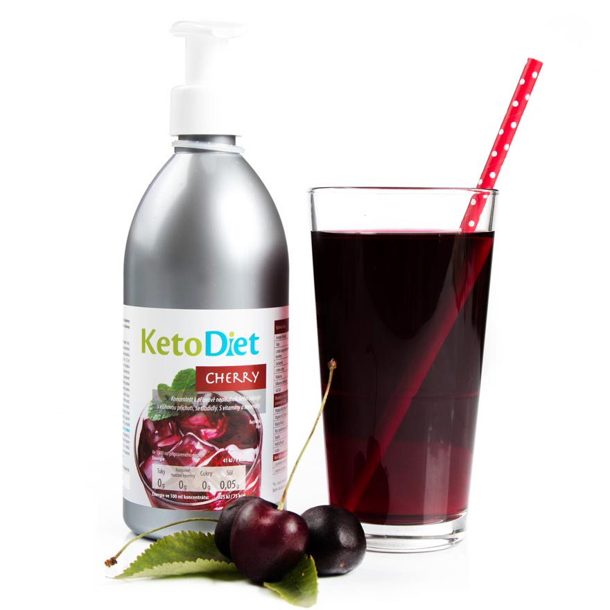 KetoDiet Sirup bez cukru s príchuťou Cherry (500 ml - 40 porcií)