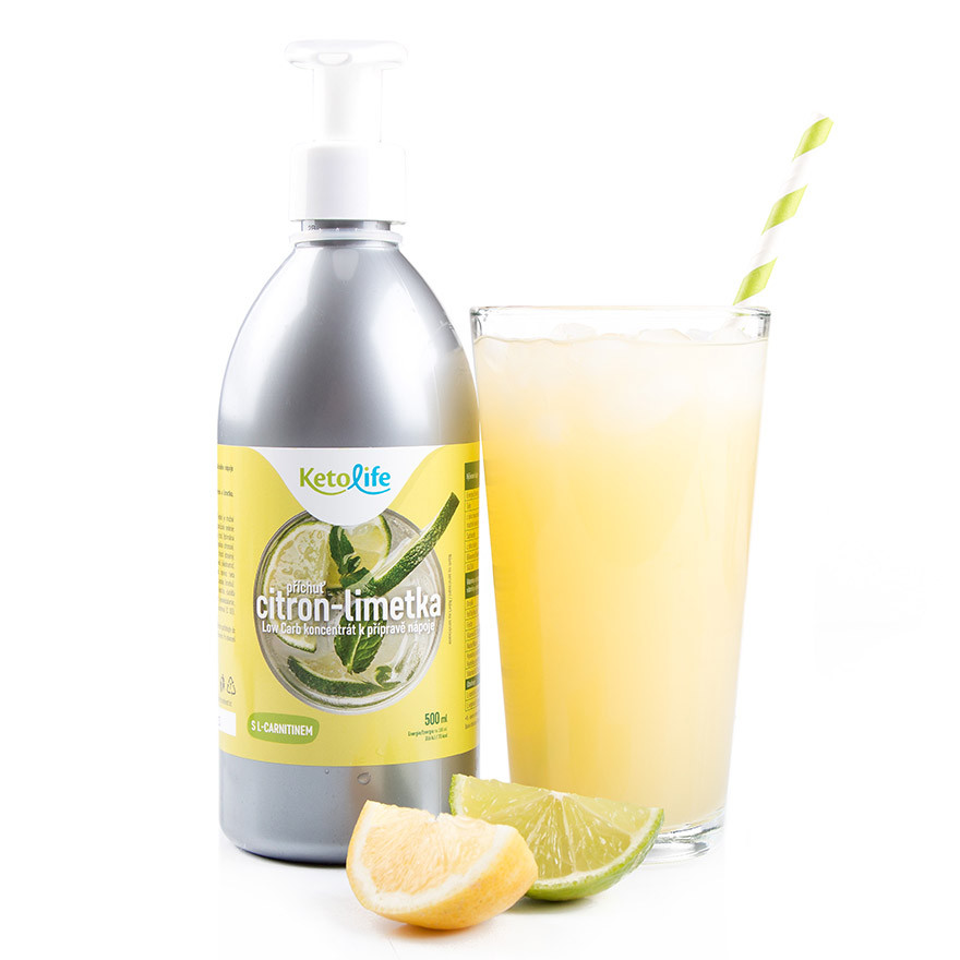 KetoLife Nápojový koncentrát – príchuť citrón-limetka (500 ml)