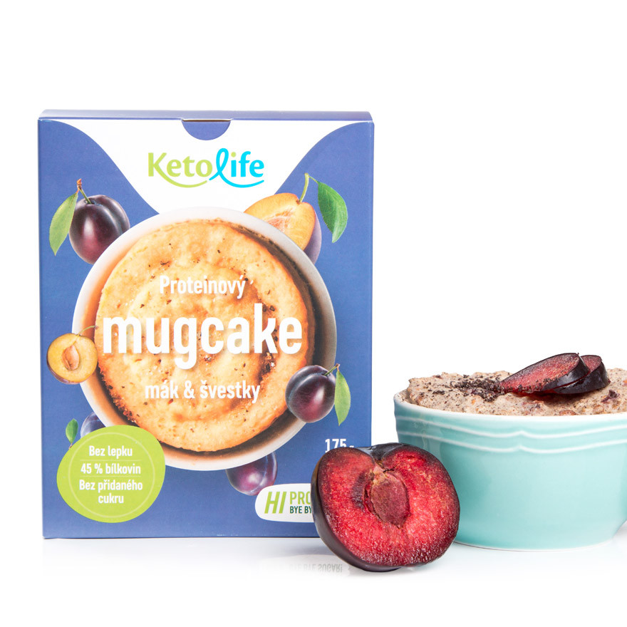 KetoLife Proteínový mugcake – Mak a slivky (5 porcií)