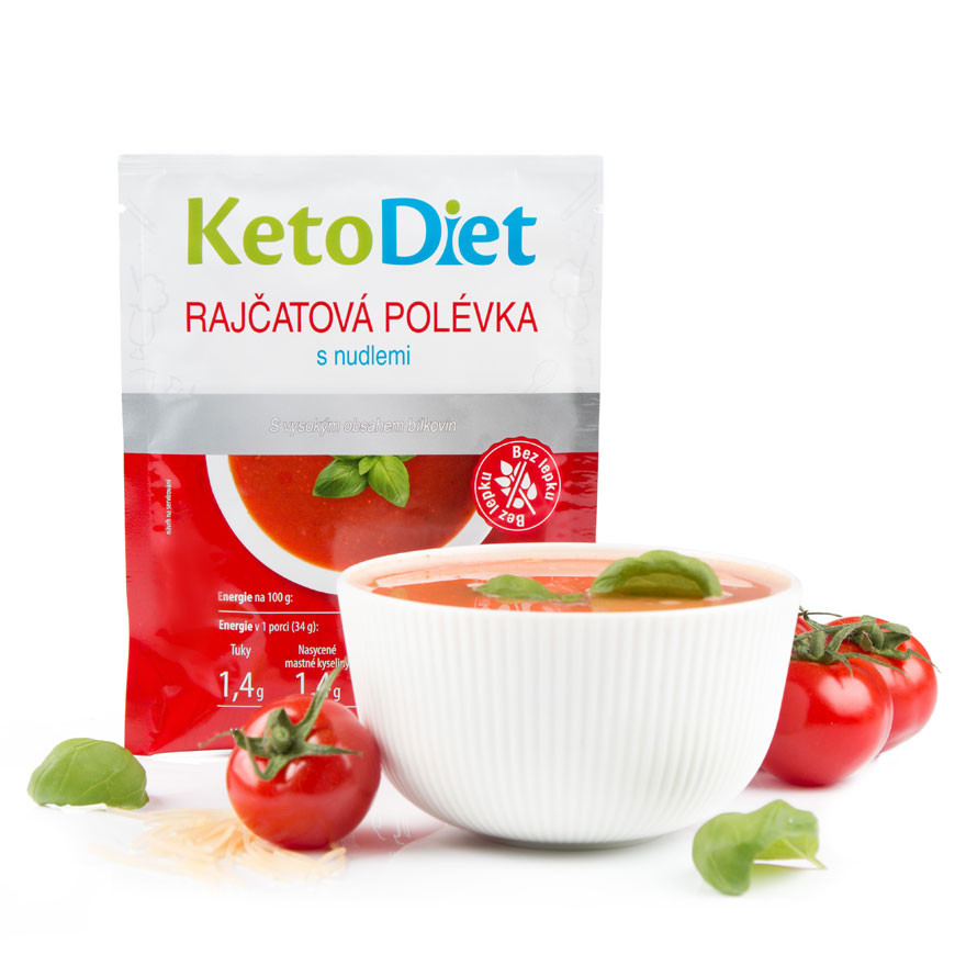 KetoDiet Proteínová polievka paradajková s rezancami (7 porcií)