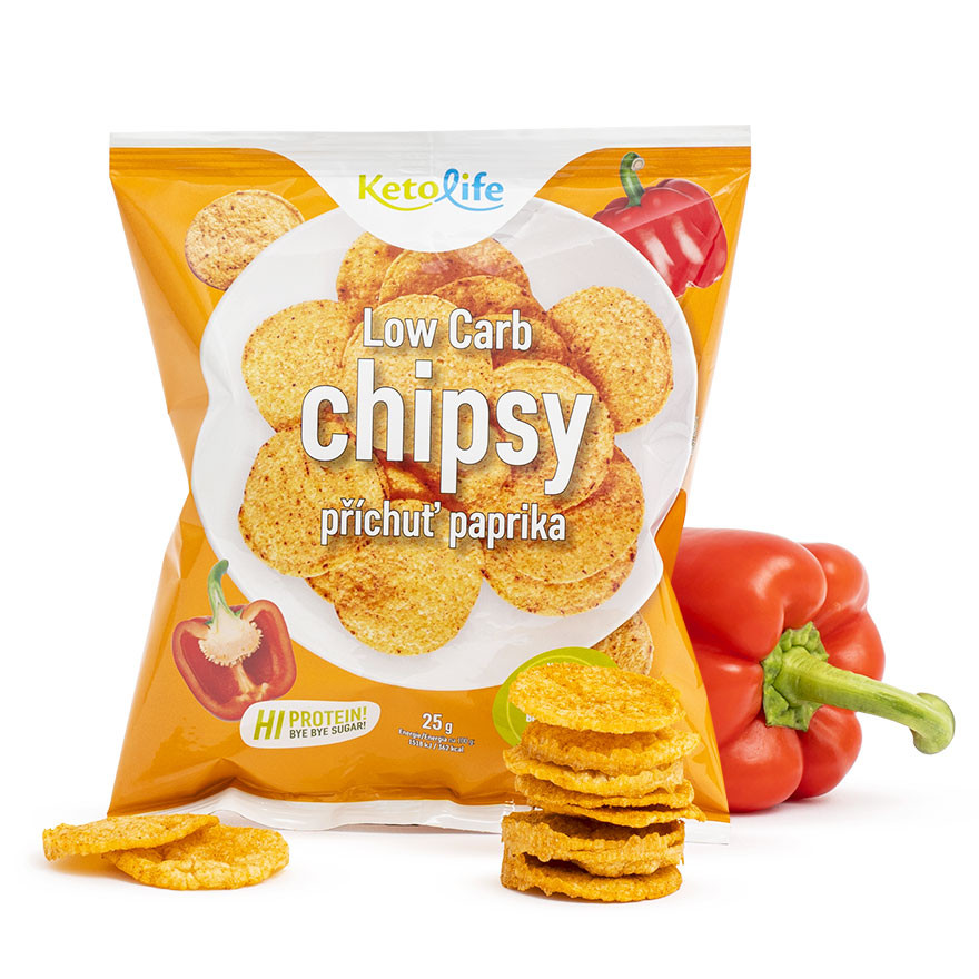 KetoLife Low Carb chipsy – príchuť paprika (25 g)