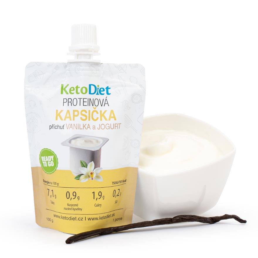 KetoDiet Proteínová kapsička – príchuť Vanilky a jogurtu (1 porcia)